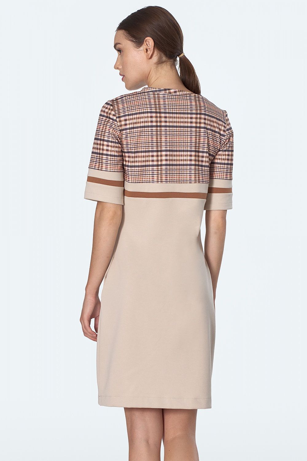 Alltagskleid Nife beige/karo