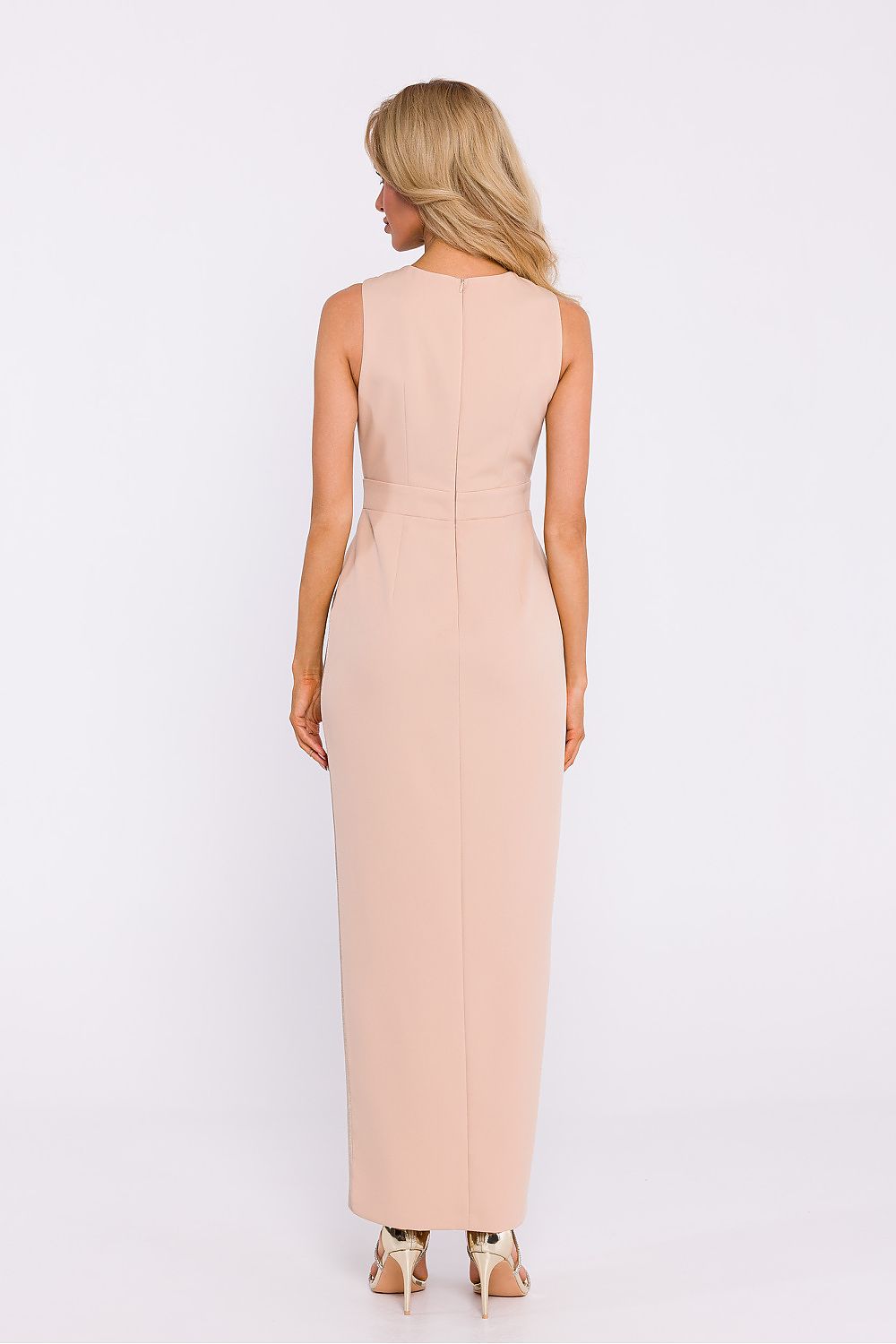 Langes Kleid Moe Multicolor Effekt schwarz/beige