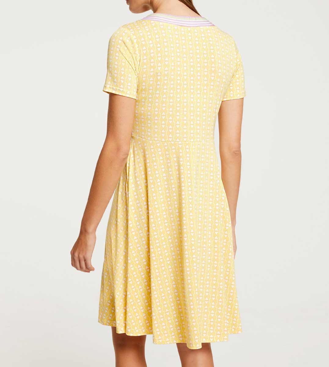 Rick Cardona Jersey-Druckkleid, vanille-rosé