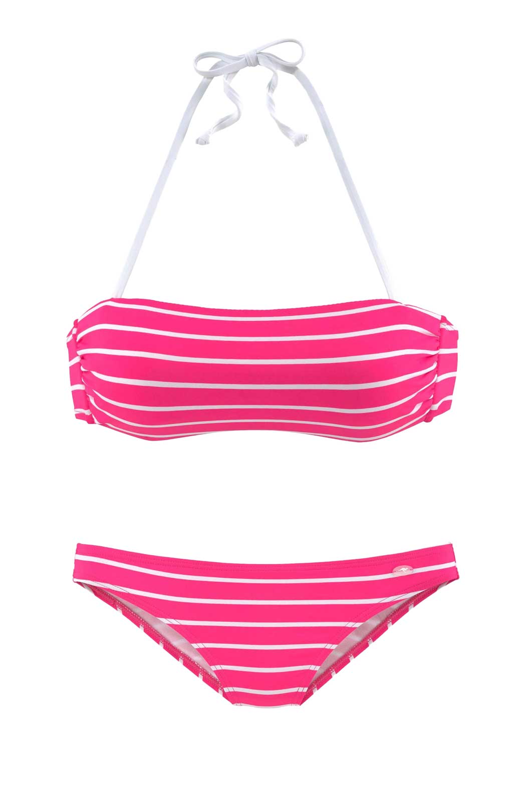 KangaROOS Bandeau-Bikini, pink-weiß, C/D-Cup