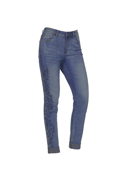 Linea Tesini  Jeans mit Stickerei, Blau