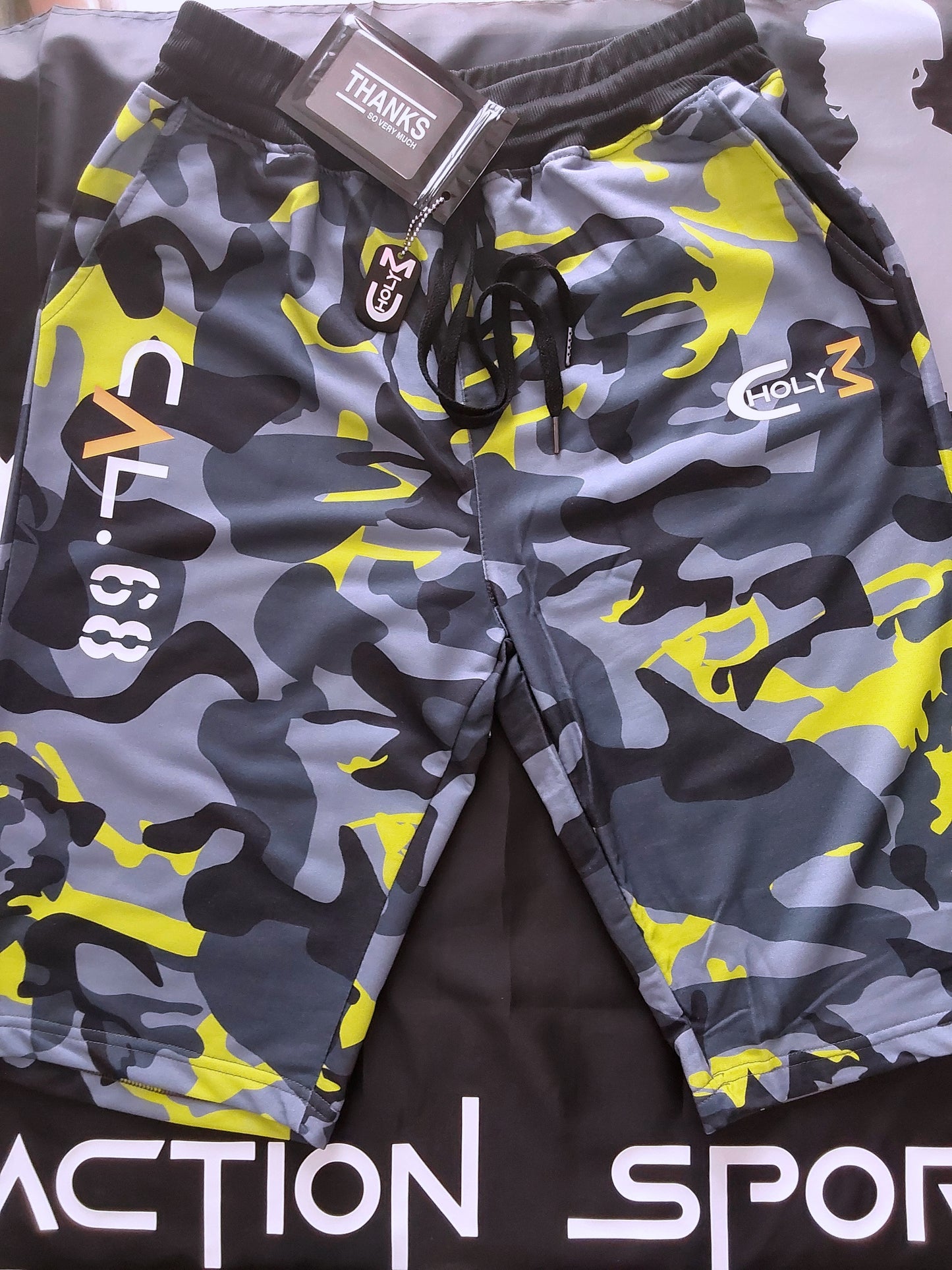 Short Gelb Camo 3/4