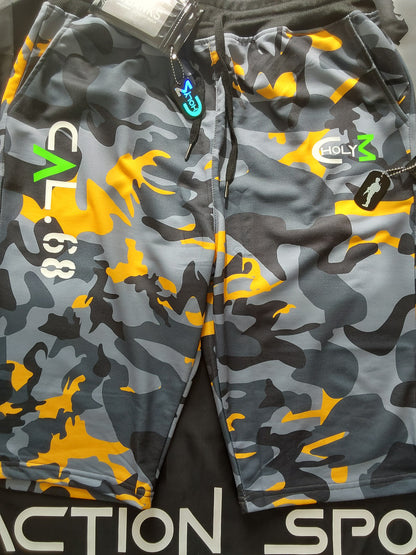 HolyMC Paintball Shorts Orange Camo 3/4